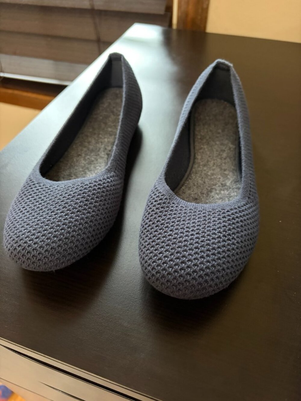 Frank Mully Knit Ballet Flats Navy Blue Women's Size 8 Removable Insole